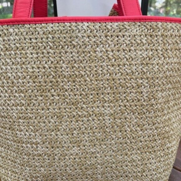 Kate Spade New York BELLE PLACE Woven STRAW BOW TOTE Handbag Purse - Picture 7 of 12
